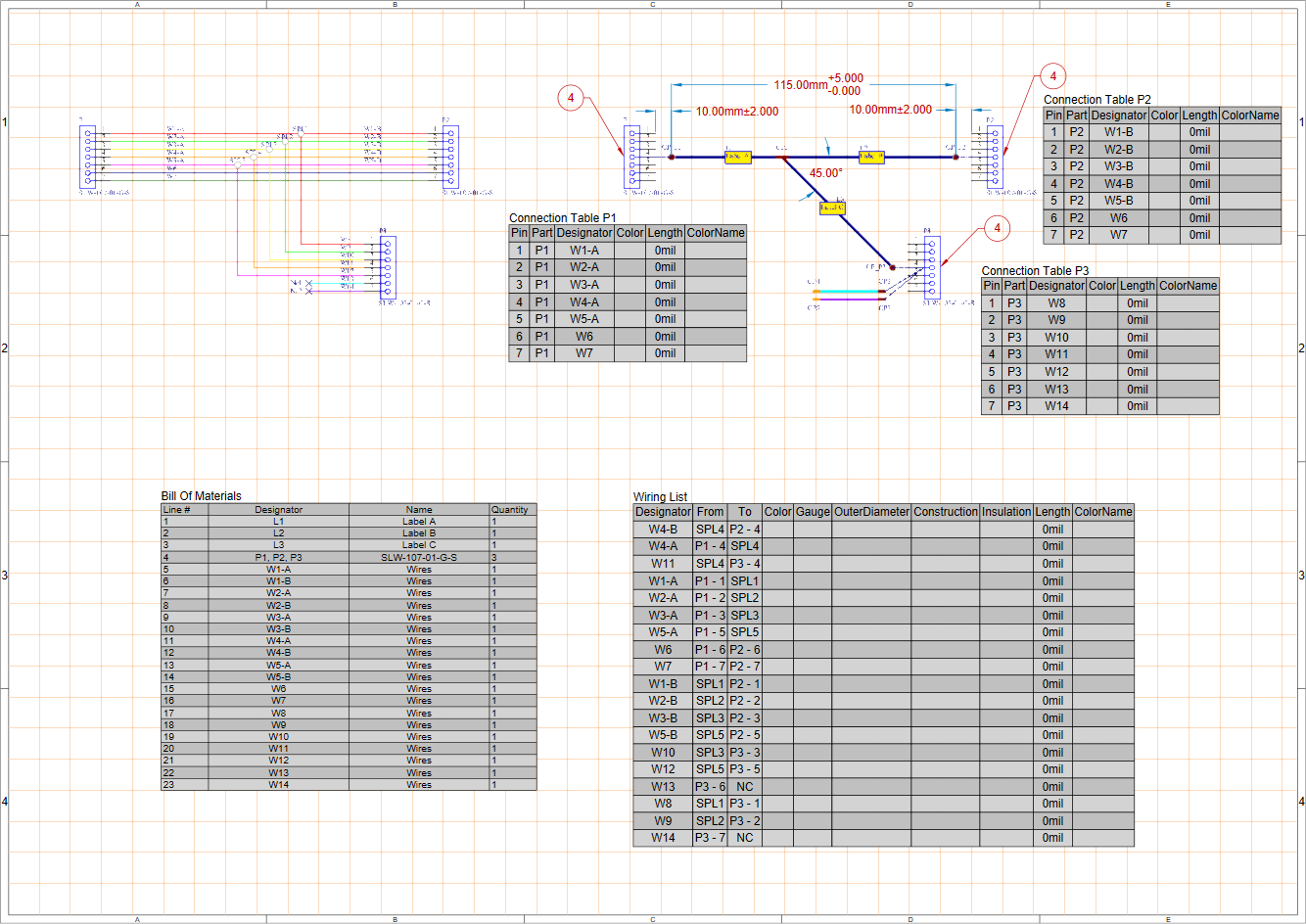 Cable harness production documentation from Draftsman editor Cable harness production documentation from Draftsman editor